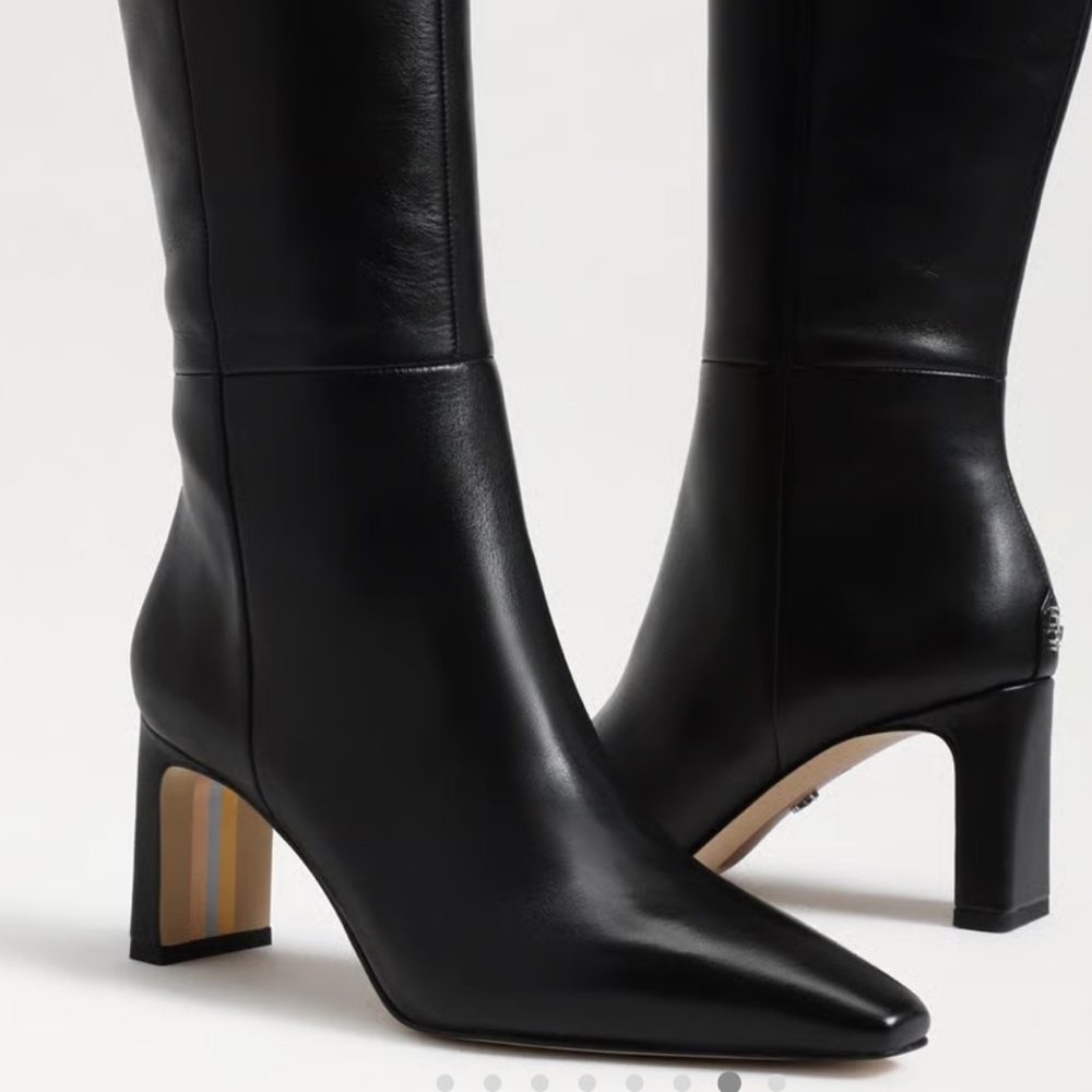 Sam Edelman Sylvia black leather  High Boot size 6 wide calf - Picture 3 of 14